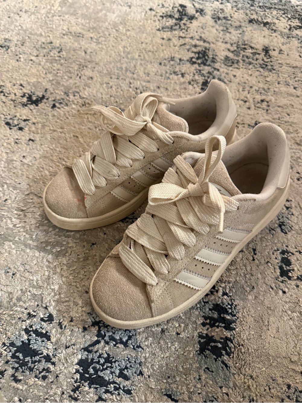 adidas Cream Suede campus Sneakers with White Stripes